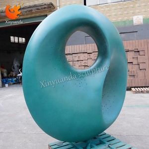 Modern Geschilderde Grote Abstracte Ronde Roestvrijstalen Sculptuur Winkelcentrum Openbare Ruimte Decor Outdoor Landschapskunstinstallatie - Product Image 5