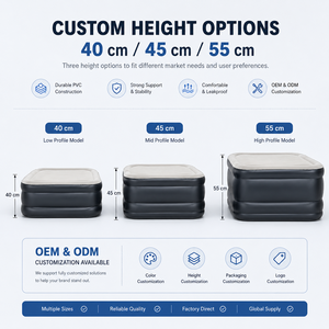 Cama Inflable Doble Convertible Personalizada con Bomba Integrada, Colchón de Aire de <span class=keywords><strong>Espuma</strong></span> Plegable y Portátil para Acampar, Hogar y Exteriores - Product Image 2