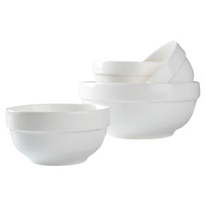 Bol à nouilles en porcelaine blanche moderne pour la maison, 4/4,5/5/5,5/6/7/8 pouces, bol en céramique, protection unilatérale en porcelaine - Product Image 5