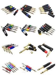 Gold Plated 6.35mm 1/4 Inch Male Mono Plug Jack High Quality 6.35mm Male Connectors 2 Pin Right Angle Connector 6.35 Mono Jack