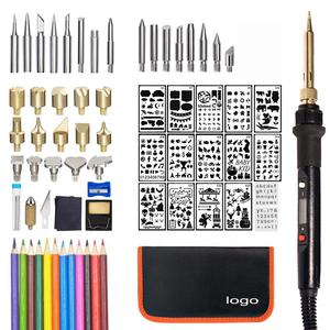 67 Ensemble complet Bois Outil <span class=keywords><strong>Pyrogravure</strong></span> Stylo Ensemble avec crayons De Couleur Pochoirs conseils - Product Image 3