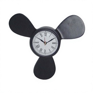 Nuevo organizar rueda de viento de Metal Super Reloj de pared casa decorativa estilo único montado en la pared ALAS DE VENTILADOR DE Metal reloj pequeño - Product Image 1