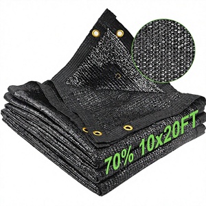 Mklsit <span class=keywords><strong>Malla</strong></span> de <span class=keywords><strong>Sombra</strong></span> HDPE 70% 10x20FT Negra con Ojales de Latón Reforzados para Invernadero, Patio, Gallinero y Plantas de Tomate - Product Image 1