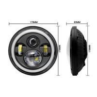Phares LED 7 pouces pour Jeep Wrangler, projecteurs LED tout-terrain, phares 7 pouces, yeux d'ange, feux de jour DRL, H4 H13