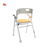 Vente directe usine – Chaise de douche et de toilette contemporaine pour personnes âgées, avec dossier et accoudoirs, capacité 180 kg, équipement de sécurité à domicile