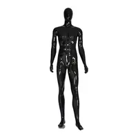 Toptan siyah tam vücut kukla fiberglas modeli erkek mankenler ayakta