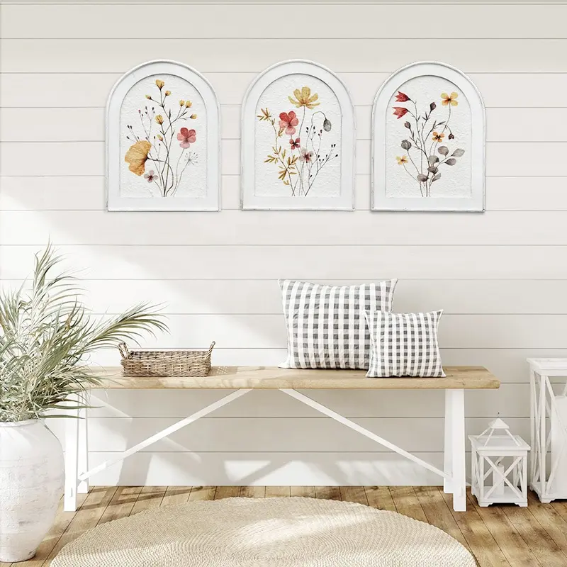 Bogenrahmen zeitgenössische Kunst Drucke dekorative Wandhängende Ornamente Wandkunst Pflanze Blume Hauszubehör für Wohnzimmer