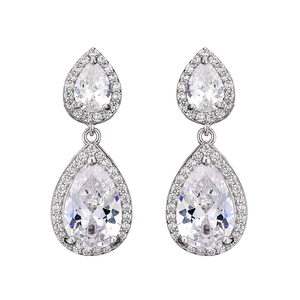 Boucles d'oreilles de mariée en cristal RAKOL EP1068 pour client - Product Image 3