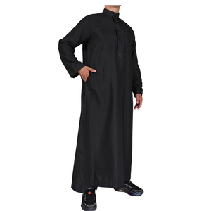 Qamis traditionnel musulman pour homme, style Qatar, manches longues, tailles 52-62, boutonnage central - Product Image 3