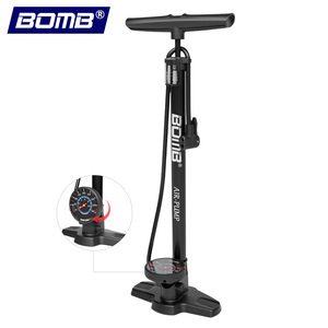 Pompe à air pour vélo BOMO Track Pump, 160 PSI, haute pression, avec manomètre rotatif pour VTT, vélo de route et Fat Bike - Product Image 1