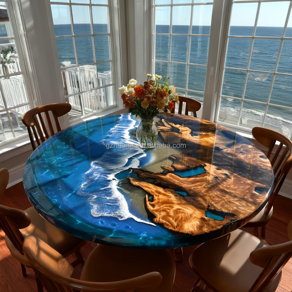 Decor Coastal Glass Dining Table Contemporary Dining Room Table
