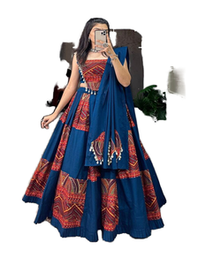 Conjunto de 2 Piezas de Lehenga Choli Estilo Pakistaní Islámico Moderno para Mujer, con Pantalón de Seda Blanca Bordado, Túnica hasta la Rodilla, para Invierno, Verano y Eid - Product Image 1