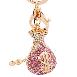 <span class=keywords><strong>Portachiavi</strong></span> con Dollaro Americano Placcato Oro, Cristalli e Strass, <span class=keywords><strong>Portachiavi</strong></span> con Simbolo del Dollaro e Sacchetto di Denaro - Product Image 6
