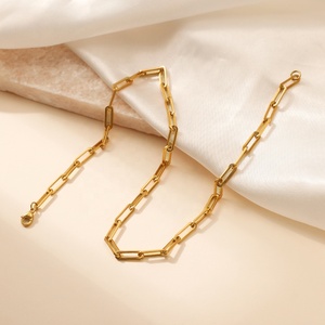 Collar Gargantilla <span class=keywords><strong>de</strong></span> Cadena <span class=keywords><strong>de</strong></span> Acero Inoxidable Chapado en <span class=keywords><strong>Oro</strong></span>, Joyería Minimalista <span class=keywords><strong>de</strong></span> Acero Titanio Resistente al Agua con Certificado REACH - Product Image 2