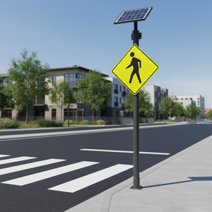 Signalisation d'avertissement de passage pour piétons à LED solaire haute visibilité TYNBZP-17 - Product Image 1