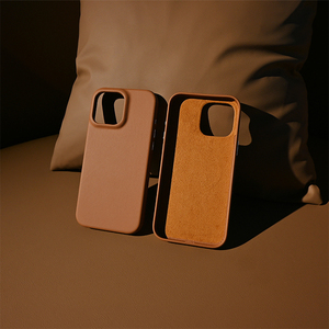 Venta al por mayor Ultra Premium Italiano NAPPA textura cuero real de lujo logotipo personalizado funda de teléfono móvil genuina para iPhone 16 17 Pro Max - Product Image 1