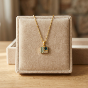 S925 Plata de Ley Chapada en Oro de 18k, Charm Minimalista con Amatista Azul Cielo, Azul Londres, Citrino y Rodolita, Regalos para Mujer - BellaJewelry - Product Image 3