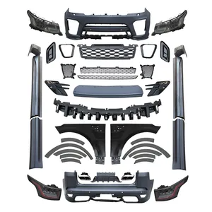 Kit de corpo para land rover range rover sport 2014-2017, atualização para 2018 svr estilo inclui farol frontal e traseiro