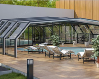 Système d'enclos personnalisé pour piscine, véranda rétractable automatique, serre coulissante en aluminium et verre, solaire extérieur résidentiel