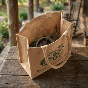 Sac fourre-tout en jute naturel durable, réutilisable pour les événements promotionnels, les cadeaux d'entreprise, l'emballage de détail et les salons professionnels - Product Image 6