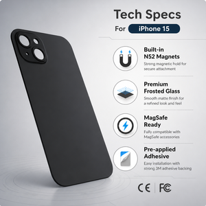 Vente chaude : Remplacement de la vitre arrière magnétique pour iPhone 15 et 15 Plus, compatible MagSafe, coque arrière de batterie, prix de gros en vrac - Product Image 4