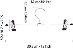 Vente en gros usine Cintres à pantalons en métal fins et peu encombrants avec pinces - Product Image 4