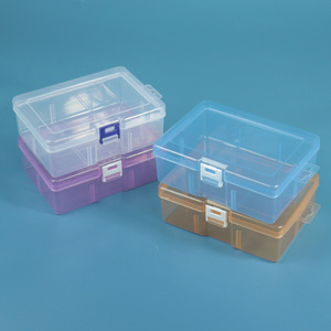 Plastic Desktop Storage Box With Lid Rectangle Office Organizer For Hardware Tools Parts Component Packaging 6 <b>Empty</b> <b>Boxes</b> - Product Image 3