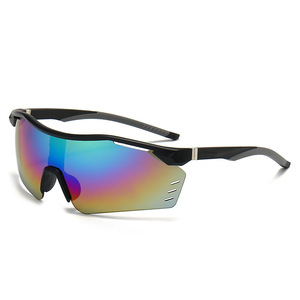 Lunettes de sport pour cyclisme, miroir polarisé UV400, résistant au vent, monture noire et bleue - Product Image 2