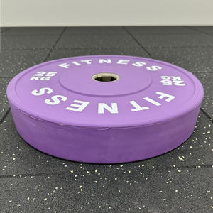 EIGFOH Plaques de poids en caoutchouc pur couleur macaron pour l'entraînement en force en salle de sport, plaques de bumper durables pour usage commercial, équipement de fitness - Product Image 5