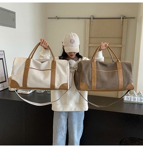 Мужская парусиновая дорожная сумка с кожаной ручкой - Product Image 3