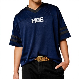 เสื้อเจอร์ซีย์อเมริกันฟุตบอลสไตล์สตรีทแวร์สำหรับผู้ชาย สีกรมท่า ทรงโอเวอร์ไซส์ เสื้อกีฬาระบายอากาศได้ดี เสื้อกีฬาออกกำลังกาย รับผลิตแบรนด์ส่วนตัว ขายส่ง - Product Image 4