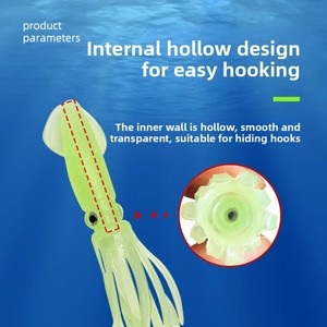 Esca <span class=keywords><strong>Artificiale</strong></span> Luminosa in PVC di Alta Qualità, 10cm 9.5g, a Forma di Polpo/Calamaro, <span class=keywords><strong>per</strong></span> Pesca in Mare Aperto da Barca - Product Image 4