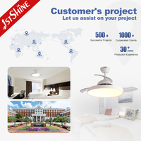 Ventilateur de plafond intelligent 1stshine 42 pouces avec lames rétractables, contrôle Wi-Fi via application, compatible vocal et éclairage intégré – Excellent vendeur