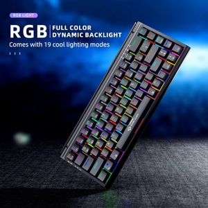 K68 tam anahtar sıcak değiştirilebilir RGB arkadan aydınlatmalı USB-C programlanabilir sağ elini mekanik oyun klavyesi kablolu/kablosuz destekler - Product Image 4