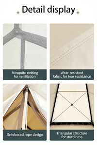 Tente de chasse en toile imperméable pour l'extérieur, tente de montagne pour 4 à 6 personnes, tente de chasse de luxe, tente de villégiature de luxe avec structure en acier - Product Image 2