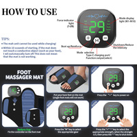 Nouveau Rechargeable 10 pieds réglables Relaxation musculaire masseur Pad impulsion dizaines pantoufle de Massage électrique pour pour le soulagement de la douleur