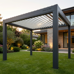 <span class=keywords><strong>Pergola</strong></span> <span class=keywords><strong>bioclimatique</strong></span> en aluminium ANCSEM, toit à lamelles réglables, imperméable, structure d'ombrage pour jardin et terrasse extérieure, fabrication sur mesure - Product Image 1