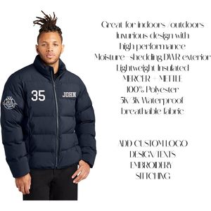 Doudounes personnalisées à broderie pour hommes Modèle MM7210 ajouter des textes avec logo Style extérieur - Product Image 6