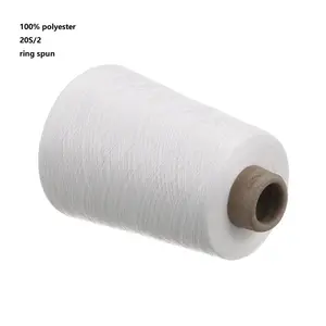 100% Polyester 20S/2 Ring Spun Yarn Raw White Hot Sale Double Yarn Customize Twist For Knitting And Weaving