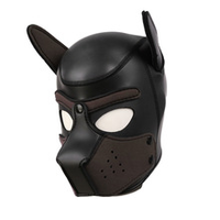 Masque pour les yeux à capuche en cuir BDSM-Gear Capuche de bondage en cuir PU noir Capuche de jeu pour chiot Masque de sexe masculin adulte