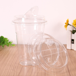 Lạnh uống dùng một lần Pet cup Nắp nửa mở Pet cà phê cup nắp với thẳng uống miệng rơm Miệng - Product Image 3