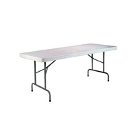 Table pliante de patio extérieure en plastique robuste en HDPE rectangulaire de grande taille d'occasion de 6 pieds