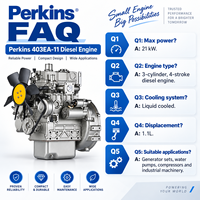 Moteur diesel industriel Pekins 403EA-11, 21 kW, 1,1 L, 3 cylindres, refroidissement liquide, pour générateur, pompe à eau, machines