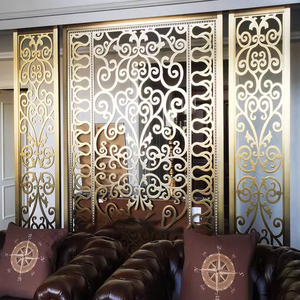 Luxury Stainless Steel <strong>Partition</strong> <strong>Wall</strong> Laser Cut <strong>Panel</strong> for Hotel <strong>Lobby</strong> Villa Club Custom Metal Room Divider Design - Product Image 4