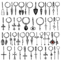 Boucles d'oreilles pendantes triangulaires celtiques en acier inoxydable 316L pour hommes, bijoux créoles gothiques avec pendentif nœud moulé, gamme de produits REACH