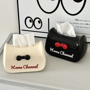 Boîte à mouchoirs moderne et créative de style crème avec un porte-serviettes mignon, idéale pour les salons, les chambres et les tables basses - Product Image 3