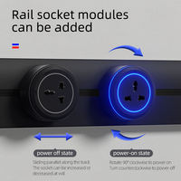 Interrupteur de prise murale de cuisine Smart Office Power Track Prise coulissante avec prise UK/US/EU pour la maison ou le bureau