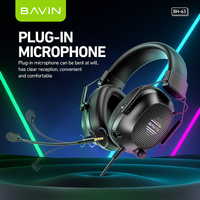 BAVIN BH63 Headset Gaming mikrofon AAC penutup telinga tertutup 50mm suara HiFi On-Ear & Over-Ear