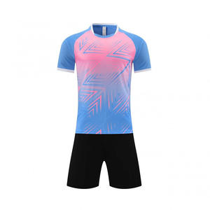 طقم قميص كرة قدم للأطفال بشعار مخصص، زي رياضي أزرق وأصفر، متوفر للبيع بالجملة - Product Image 6