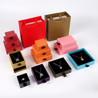 Boîte à bijoux coulissante carrée personnalisée pour bagues, pendentifs, boucles d'oreilles, colliers – Boîte de rangement en papier à motif uni, personnalisable en usine